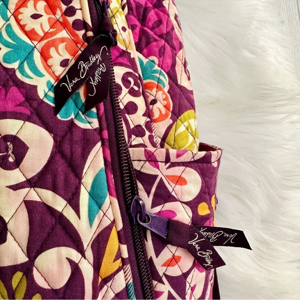 Vera Bradley Back To School Paisley Floral Backpack with Wristlet Purse